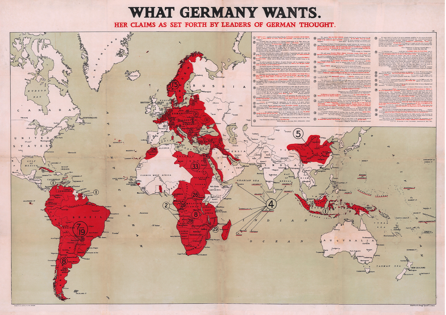 German Territorial Claims 1916