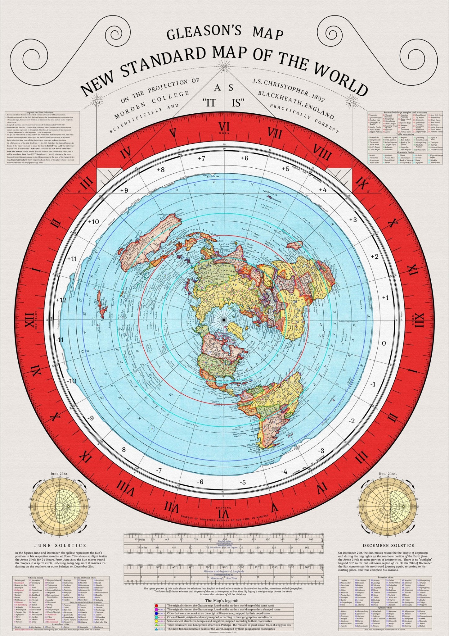 Gleason's New Standard Map of the World – Amazing Maps