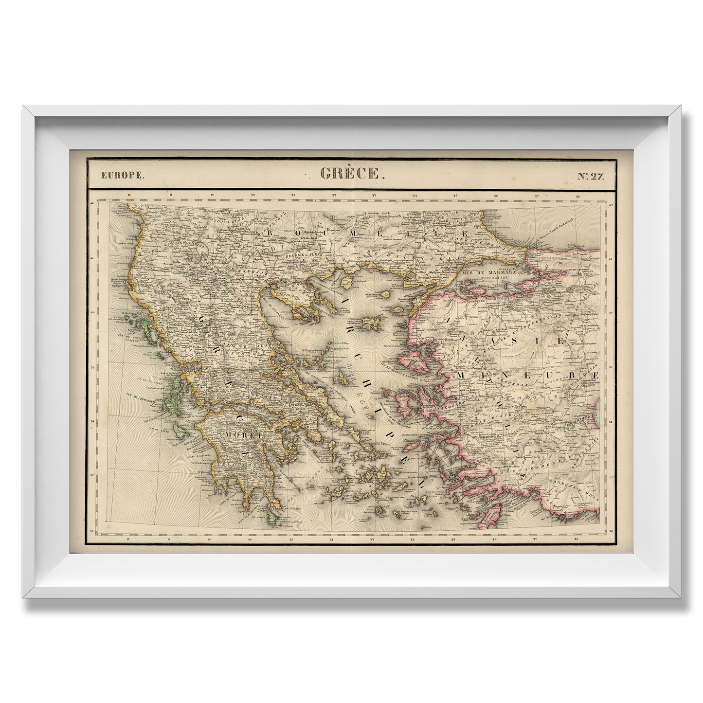 Historic Map of Greece in French