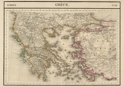Historic Map of Greece in French