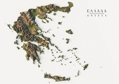 Greece Realistic Relief map