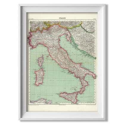 Historic Map of Italy in French
