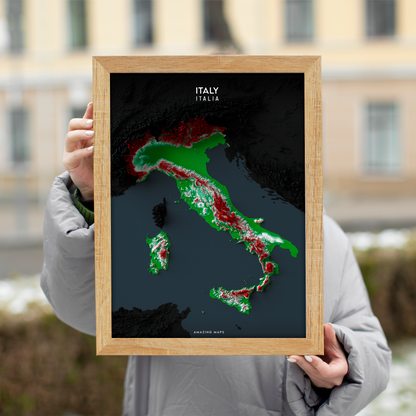 Italy Relief map