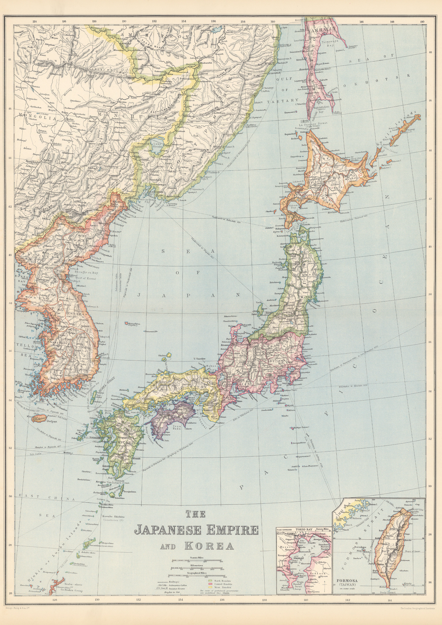 Japanese Empire Historic Map