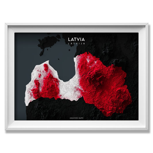 Latva Relief map - Amazing Maps