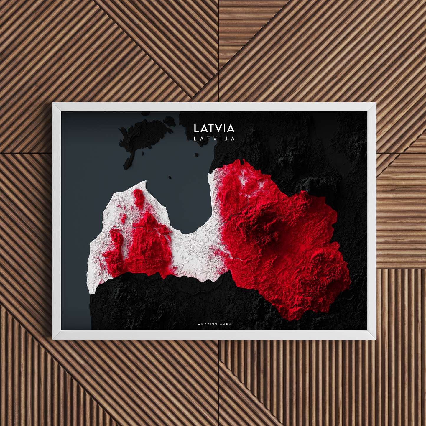 Latva Relief map