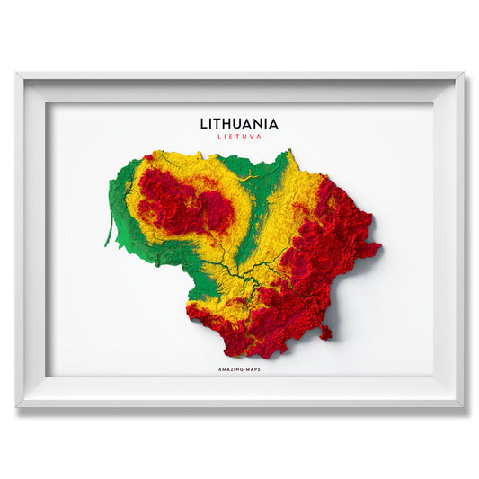 Lithuania Relief map - Amazing Maps