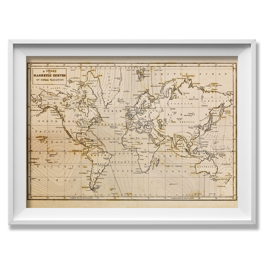 Magnetic Curves of the World Historic Map