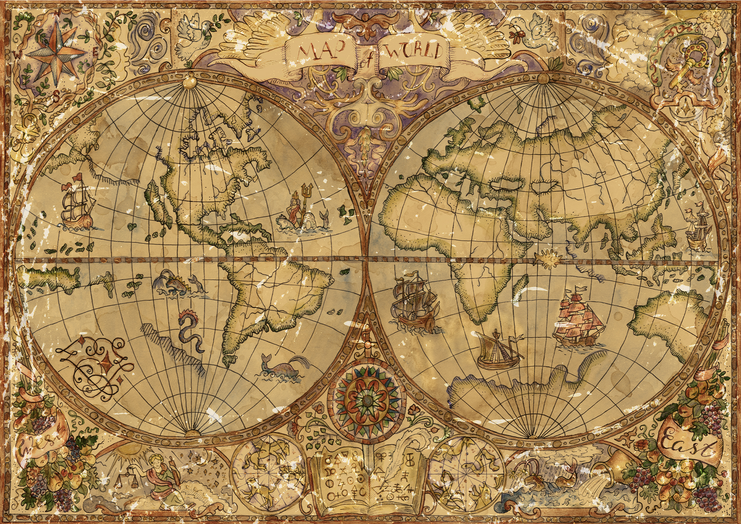 Historic Spherical Map of the World