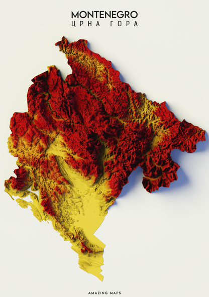 Montenegro Relief map