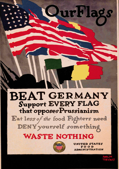 Our Flags Beat Germany! - Allied Poster
