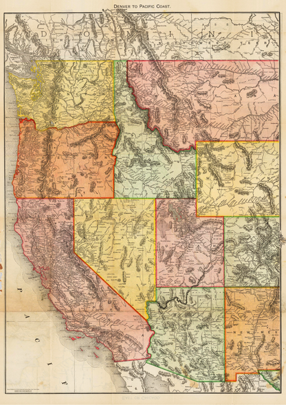 United States Pacific Coast Historic Map