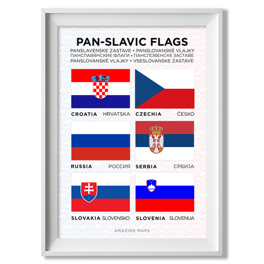 Pan-Slavic Colors Flag Poster