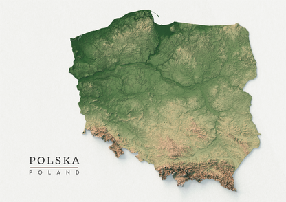 Poland Realistic Relief map