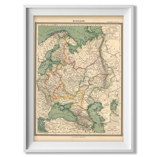Historic Map of Russia in German