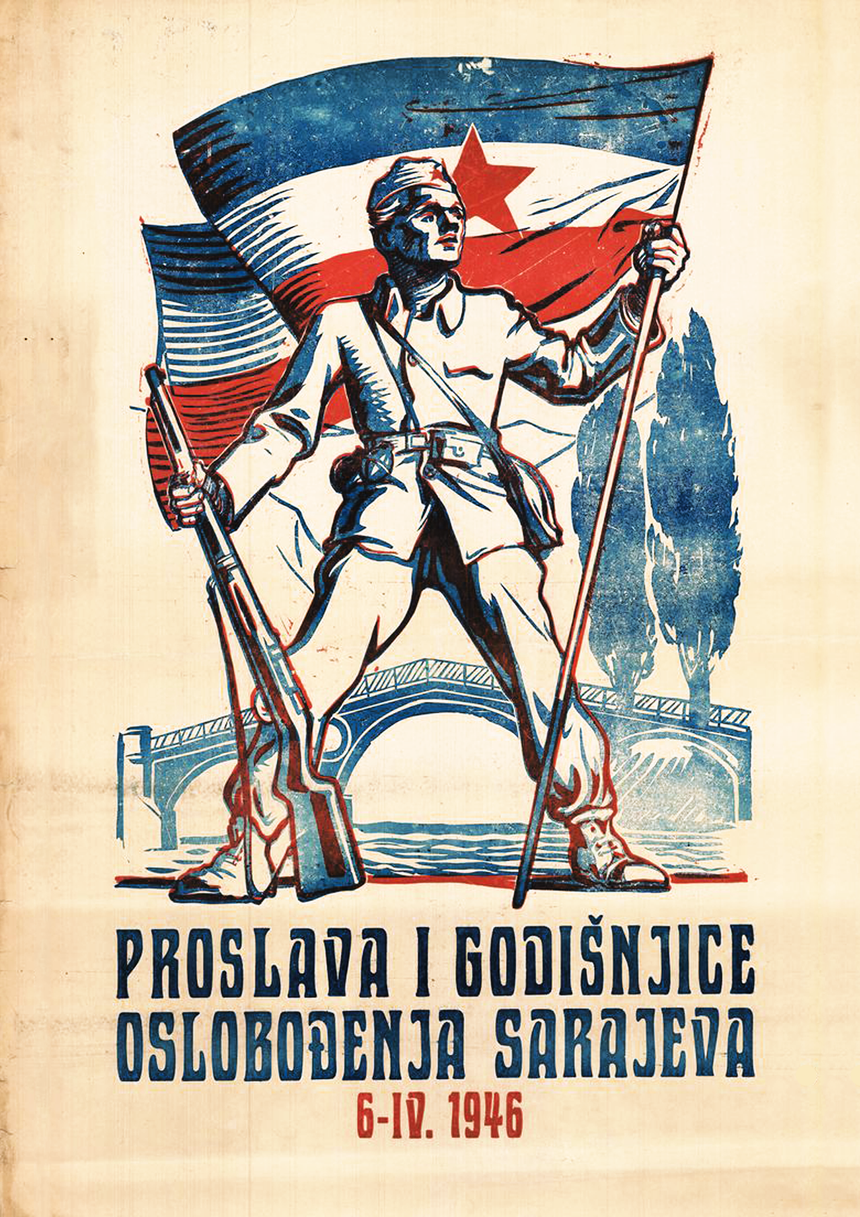 Liberation of Sarajevo Yugoslav Propaganda Poster