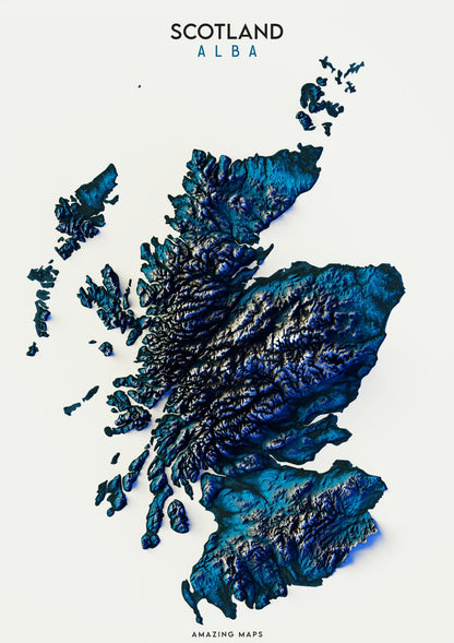 Equirectangular Map Scotland Scotland Relief map – Amazing Maps