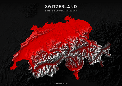 Switzerland Relief map