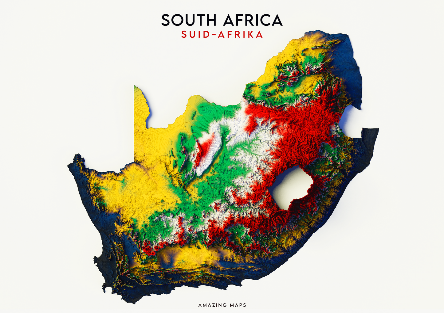 South Africa Relief map