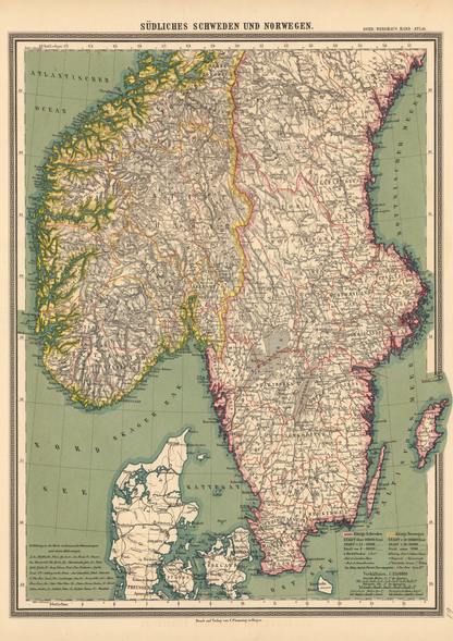 South Scandinavia Historic Map