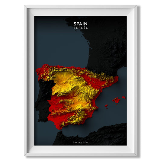Spain Relief map - Amazing Maps