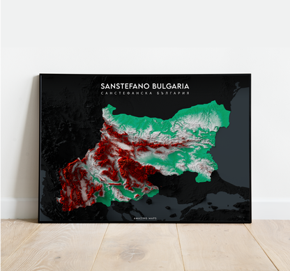 San Stefano Bulgaria Relief map