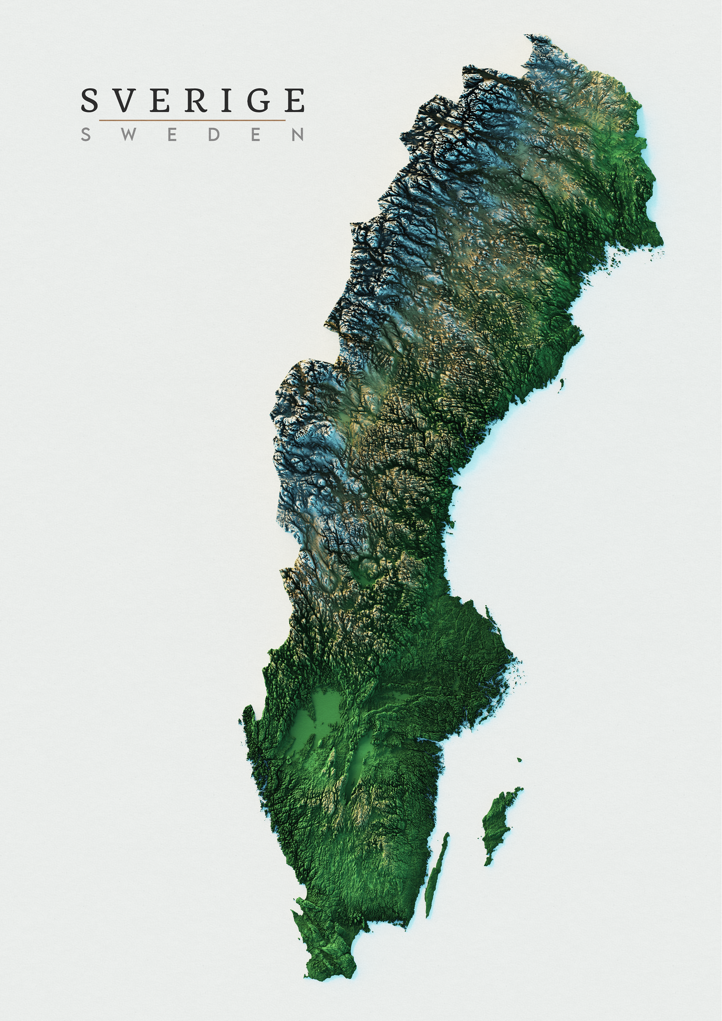 Sweden Realistic Relief map