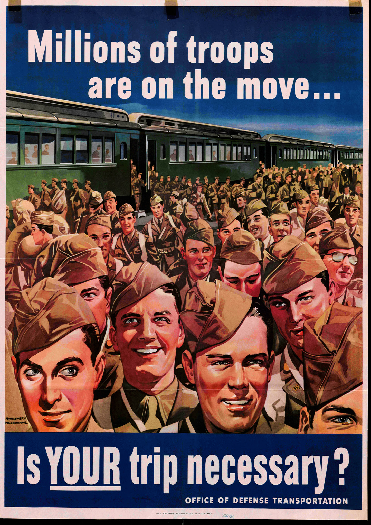 Troops on the Move - American Poster