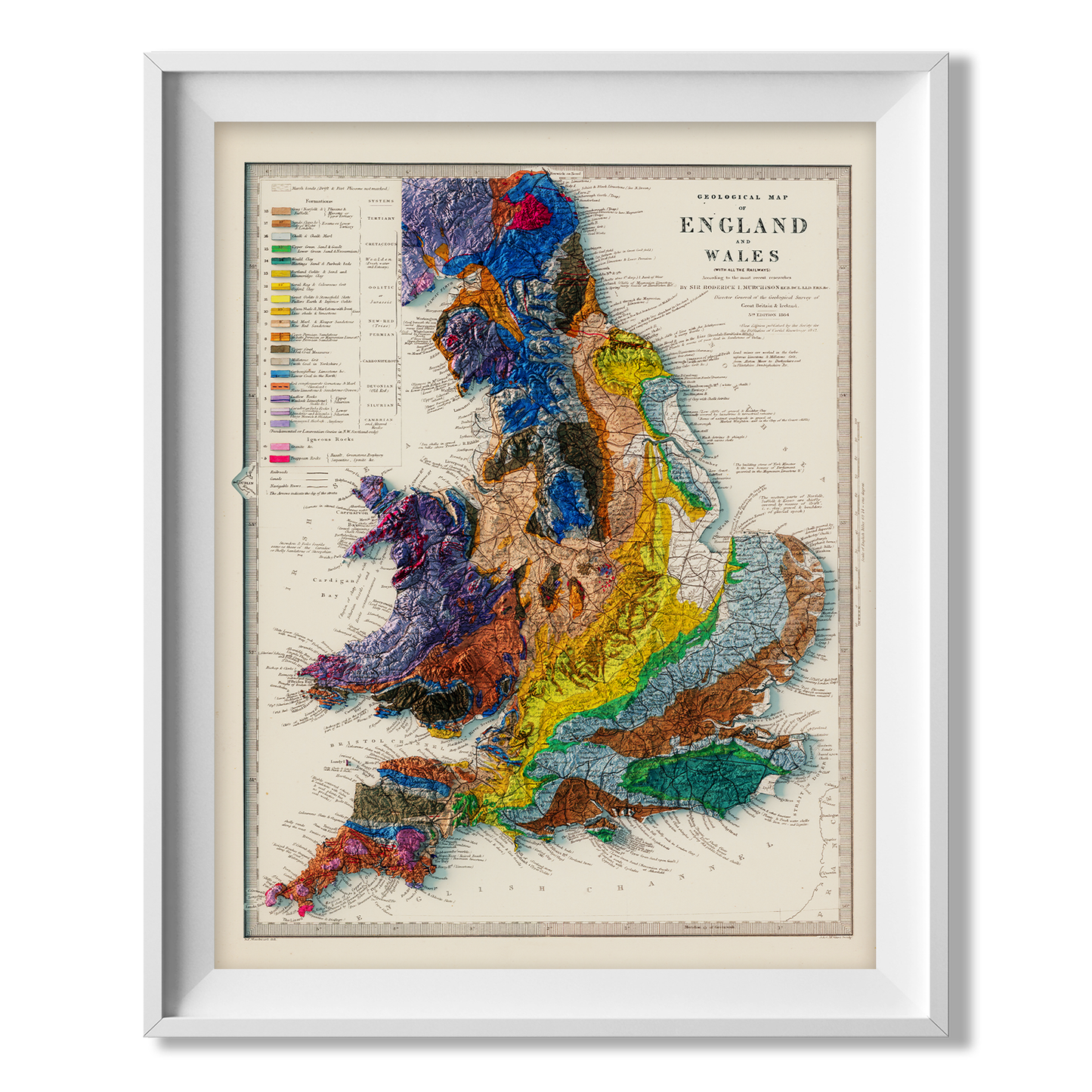 England Geological Relief Map