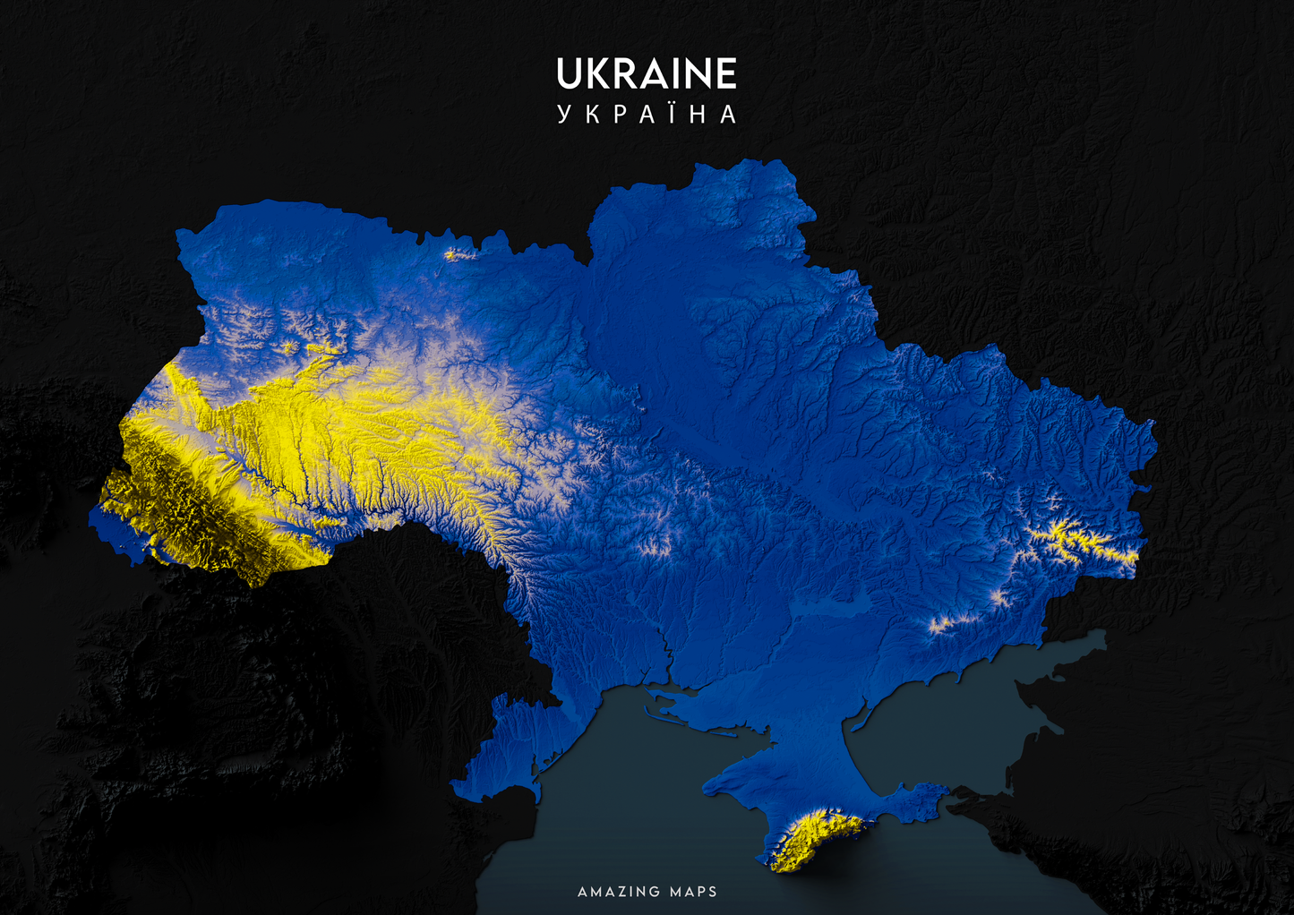Ukraine Relief map