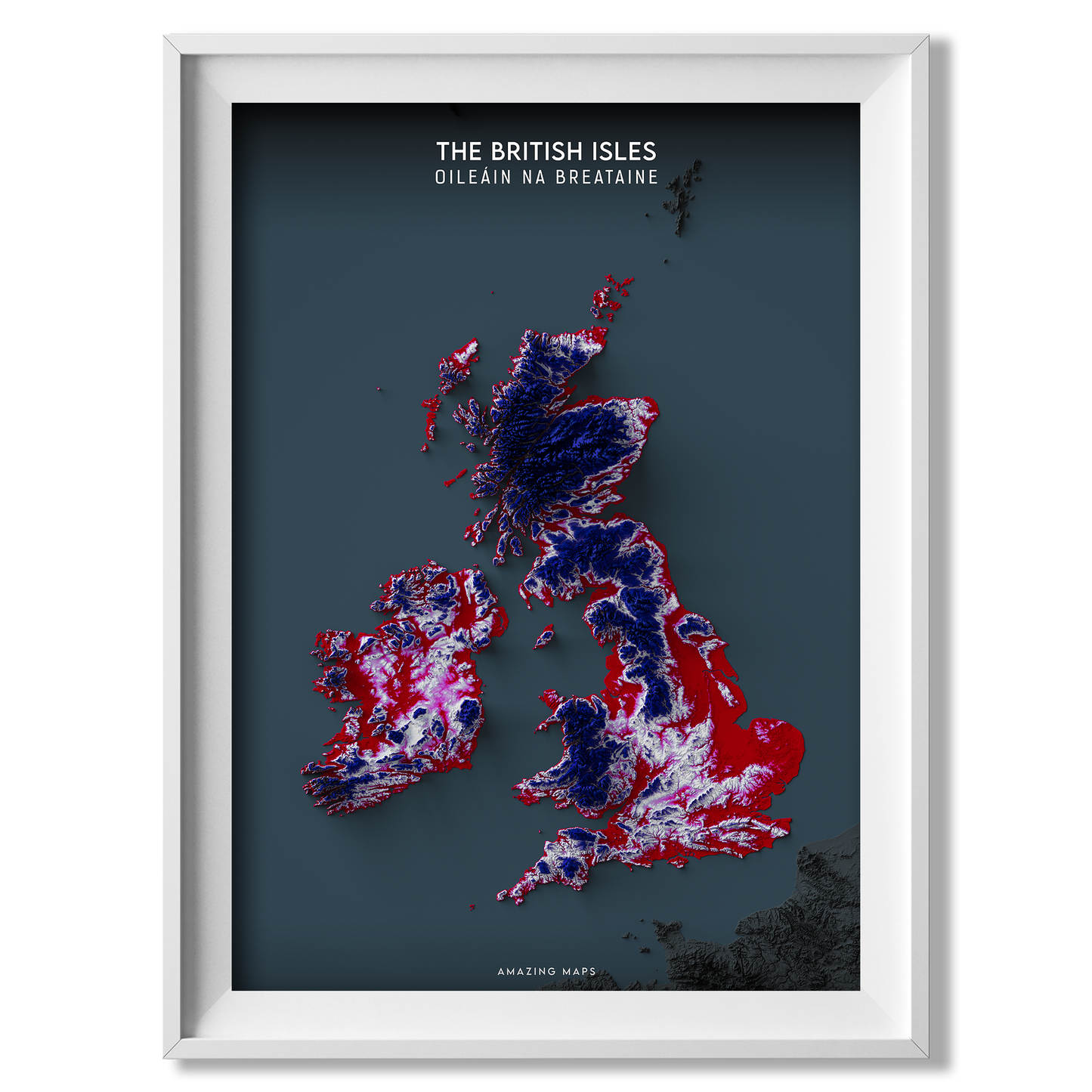 British Isles Relief map