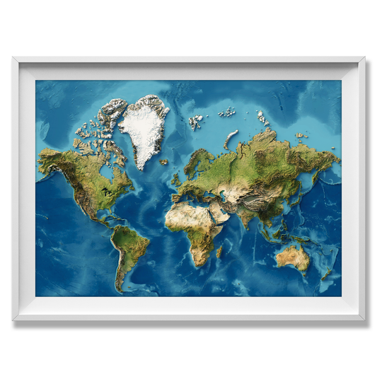 Realistic World Relief map
