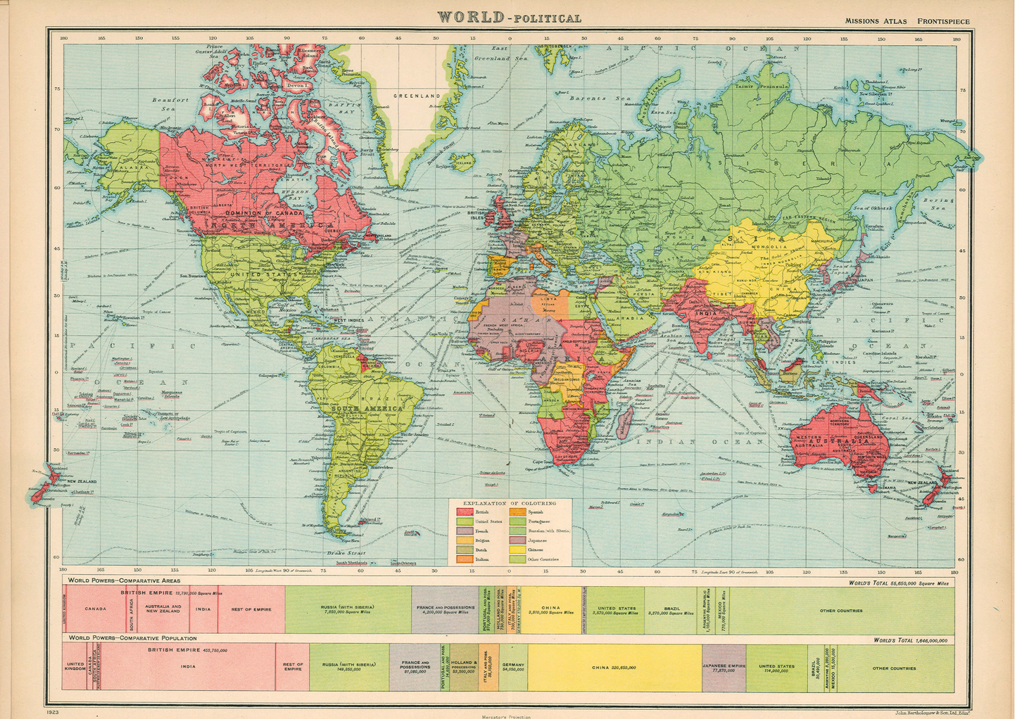 World in 1923 Political Map