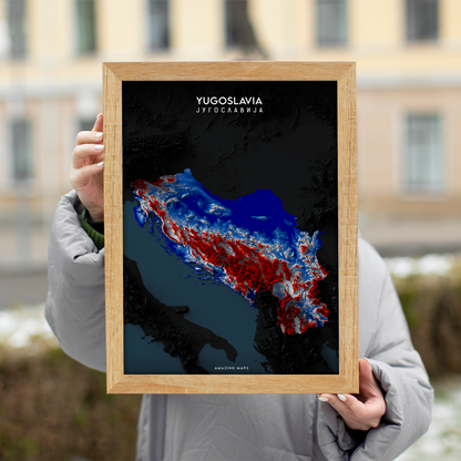 Yugoslavia Relief map